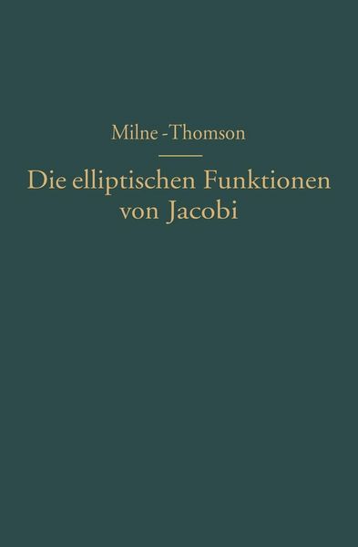 Produktbild: Die elliptischen Funktionen von Jacobi