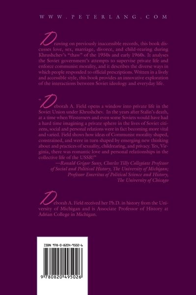 Produktbild: Private Life and Communist Morality in Khrushchev&rsquo;s Russia