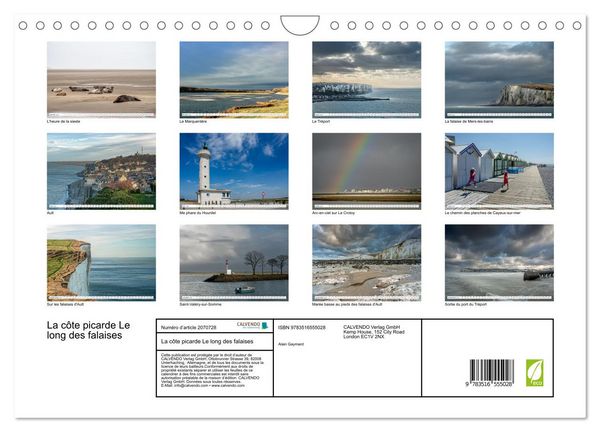 Produktbild: La c&ocirc;te picarde Le long des falaises (Calendrier mural 2026 DIN A4 vertical), CALVENDO calendrier mensuel