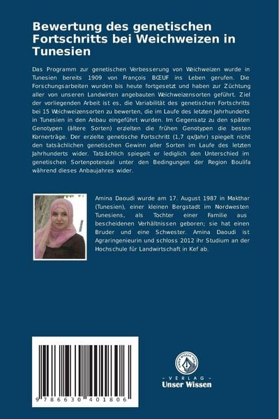 Produktbild: Bewertung des genetischen Fortschritts bei Weichweizen in Tunesien