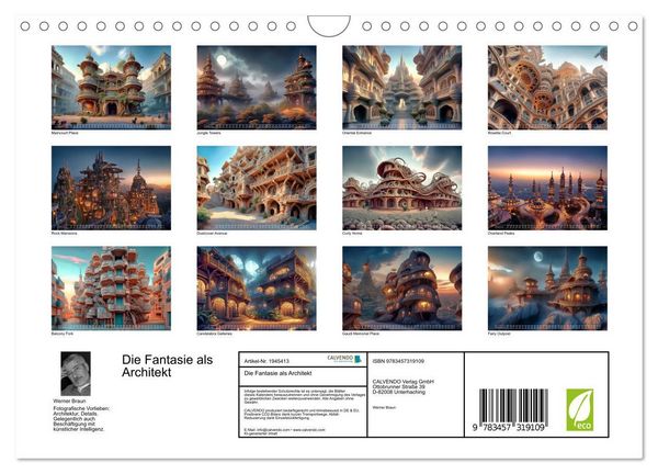 Produktbild: Die Fantasie als Architekt (Wandkalender 2026 DIN A4 quer), CALVENDO Monatskalender