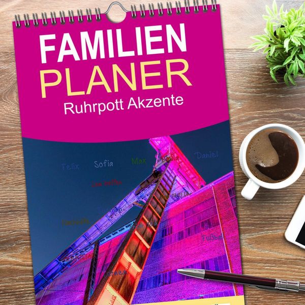 Produktbild: Familienplaner 2026 - Ruhrpott Akzente mit 5 Spalten (Wandkalender, 21 x 45 cm) CALVENDO