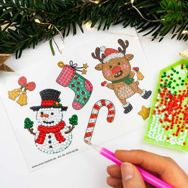 URSUS Kinder-Bastelsets Diamond Painting Sticker, X-mas