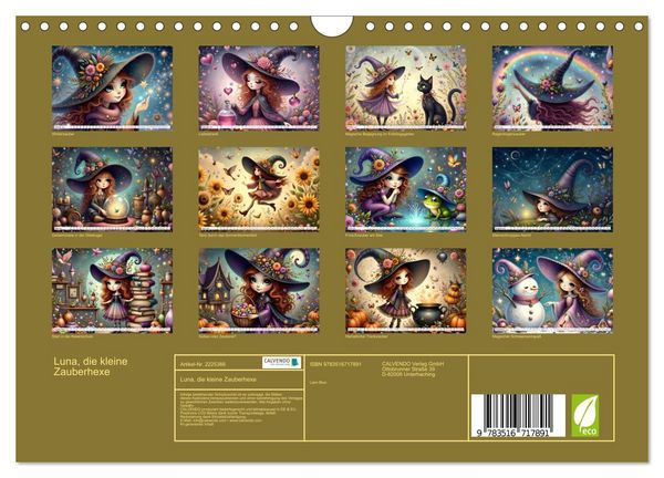 Produktbild: Luna, die kleine Zauberhexe (Wandkalender 2026 DIN A4 quer), CALVENDO Monatskalender