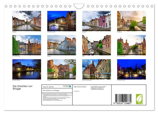 Produktbild: Die Grachten von Br&uuml;gge (Wandkalender 2026 DIN A4 quer), CALVENDO Monatskalender
