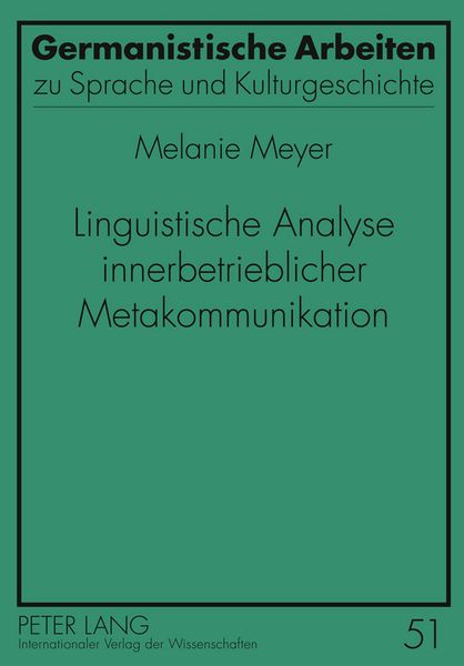 Produktbild: Linguistische Analyse innerbetrieblicher Metakommunikation