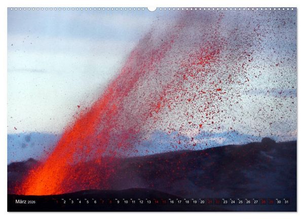 Produktbild: Vulkane - Magma, Lava, Eruptionen (hochwertiger Premium Wandkalender 2026 DIN A2 quer), Kunstdruck in Hochglanz