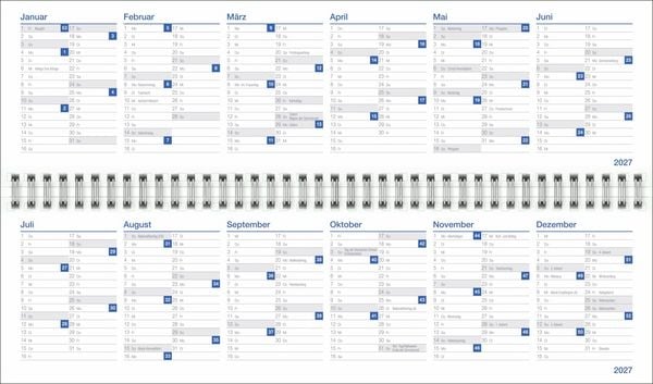 Produktbild: Wochenquerplaner, blau 2027
