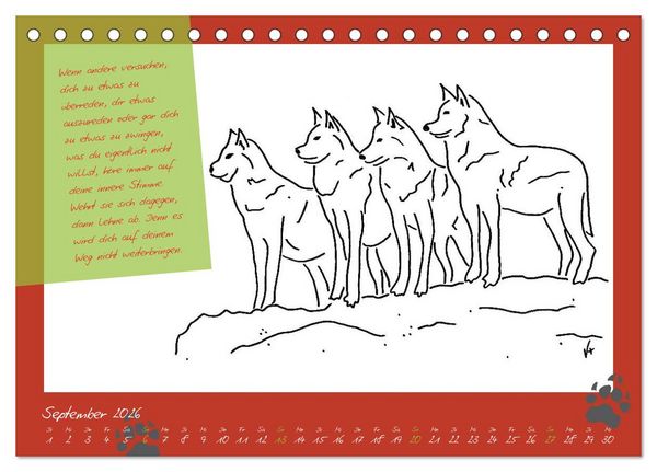 Produktbild: Der kleine GROSSE Wolf - Kalender (Tischkalender 2026 DIN A5 quer), CALVENDO Monatskalender