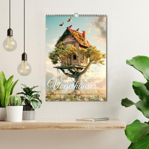 Produktbild: Vogelh&auml;user Zauberhafte Wohnideen f&uuml;r gefiederte Freunde (Wandkalender 2026 DIN A3 hoch), CALVENDO Monatskalender
