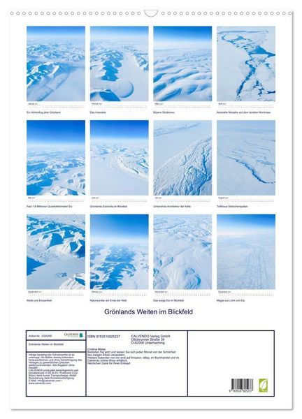 Produktbild: Gr&ouml;nlands Weiten im Blickfeld (Wandkalender 2027 DIN A2 hoch), CALVENDO Monatskalender