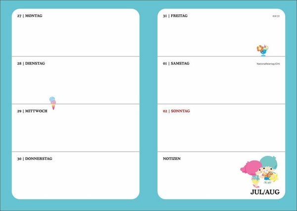 Produktbild: Hello Kitty 17-Monats-Kalenderbuch A5 2027 - 17 Monate. Von August 2026 bis Dezember 2027