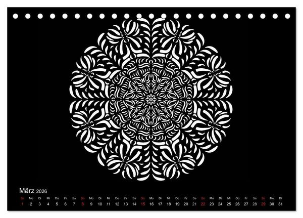 Produktbild: Entspannung und Ruhe durch Mandalas (Tischkalender 2026 DIN A5 quer), CALVENDO Monatskalender