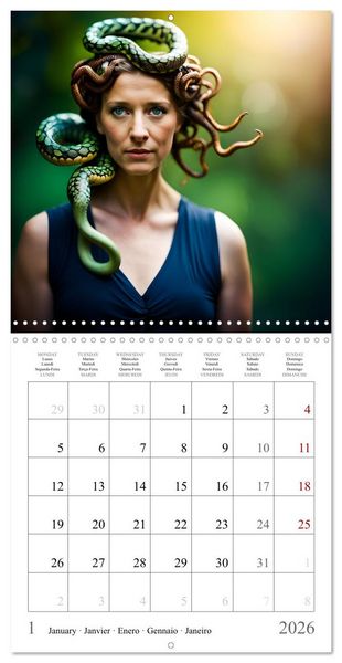 Produktbild: AI heroes, gods and creatures of Greek mythology (Wall Calendar 2026 12 &times; 12 Inch) CALVENDO 12 Month Wall Calendar