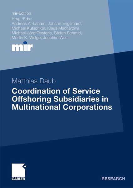 Produktbild: Coordination of Service Offshoring Subsidiaries in Multinational Corporations