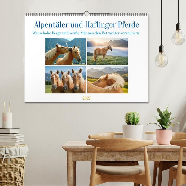 Produktbild: Alpent&auml;ler und Haflinger Pferde (Wandkalender 2027 DIN A2 quer), CALVENDO Monatskalender