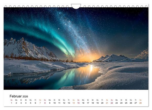 Produktbild: Aurora Borealis - Polarlicht Nordlicht (Wandkalender 2026 DIN A4 quer), CALVENDO Monatskalender
