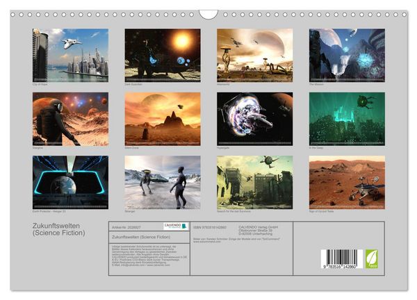 Produktbild: Zukunftswelten (Science Fiction) (Wandkalender 2026 DIN A3 quer), CALVENDO Monatskalender