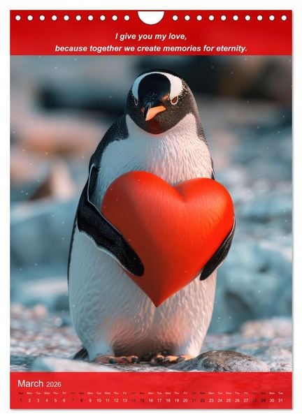 Produktbild: I'll give you my love (Wall Calendar 2026 DIN A4 portrait), CALVENDO 12 Month Wall Calendar