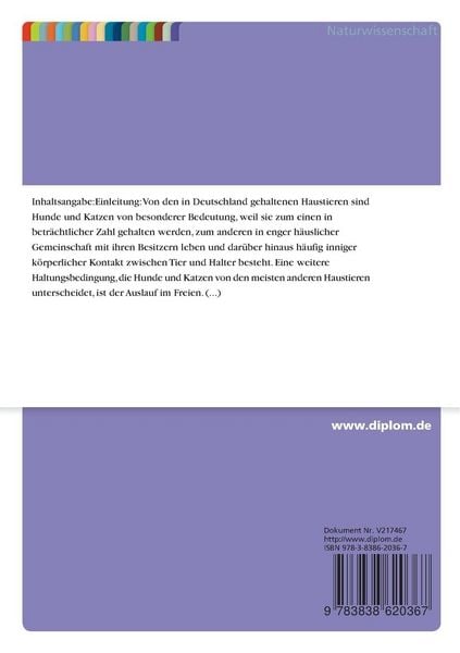 Produktbild: Zoonotische Erkrankungen durch Parasiten der Hunde und Katzen