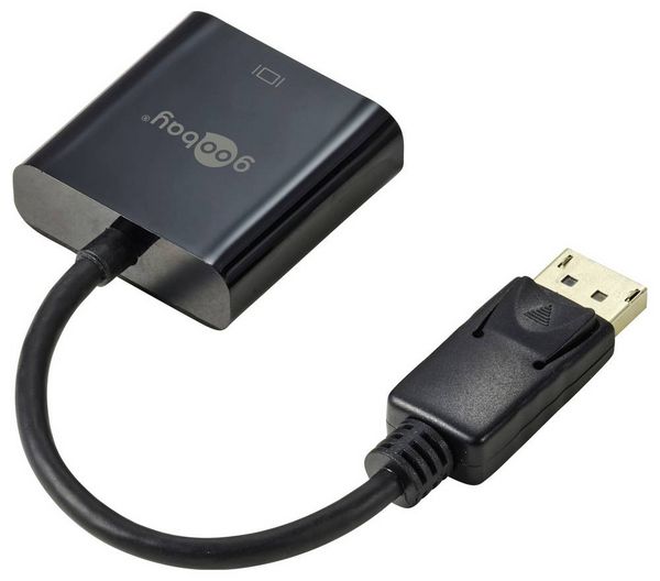 Produktbild: Goobay 69873 DisplayPort / DVI Adapter [1x DisplayPort Stecker - 1x DVI-Buchse 24+1pol.] Schwarz 0.15 m