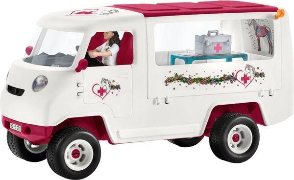 Produktbild: schleich&reg; 42439 - Horse Club, Mobile Tier&auml;rztin mit Hannoveraner-Fohlen, Tierarztmobil mit Zubeh&ouml;r, Spielset