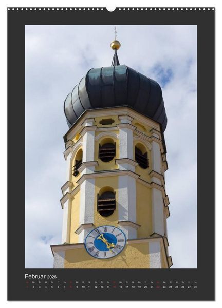 Produktbild: Kircht&uuml;rme im Landkreis F&uuml;rstenfeldbruck (hochwertiger Premium Wandkalender 2026 DIN A2 hoch), Kunstdruck in Hochglanz