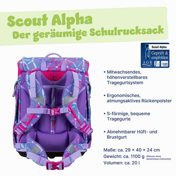 Produktbild: Scout Schulranzen Set Alpha, Schulranzen Set, 4tlg, Pony Love