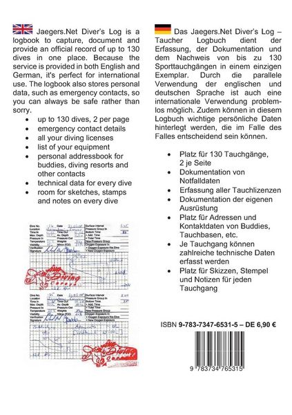 Produktbild: Jaegers.Net Diver's Log - Taucher Logbuch