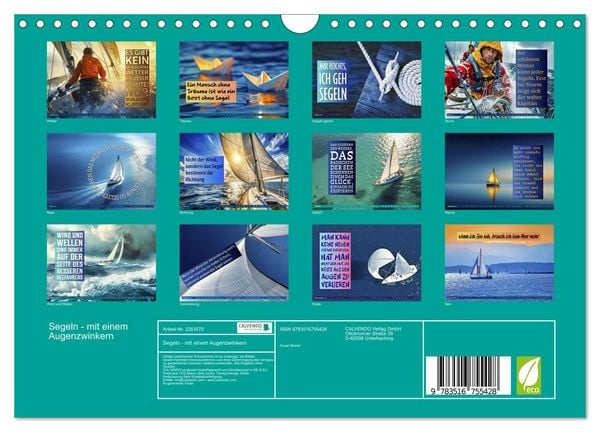 Produktbild: Segeln - mit einem Augenzwinkern (Wandkalender 2027 DIN A4 quer), CALVENDO Monatskalender