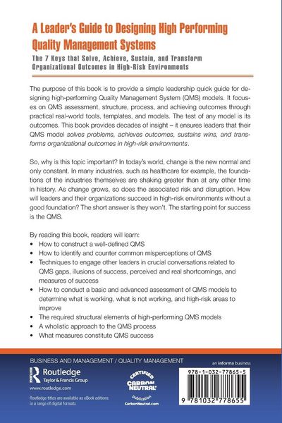 Produktbild: A Leader's Guide to Designing High Performing Quality Management Systems