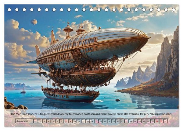 Produktbild: Chronicles of the crimson sky - A Steampunk Journey (Desk Calendar 2027 DIN A5 landscape), CALVENDO 12 Month DeskCalendar