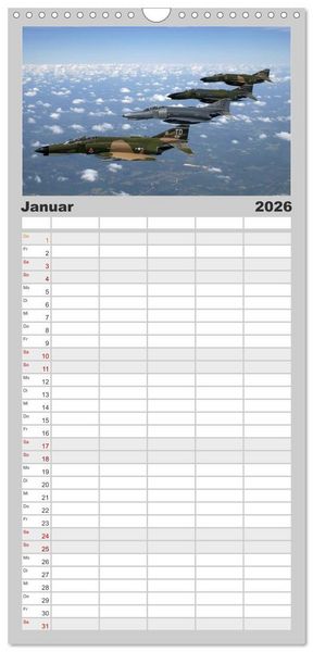 Produktbild: Familienplaner 2026 - Kampfjets &bull; U.S. Aircraft mit 5 Spalten (Wandkalender, 21 x 45 cm) CALVENDO