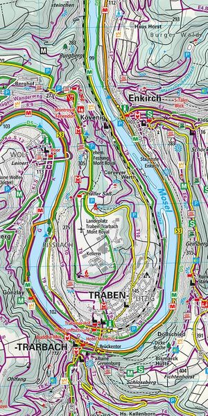 Produktbild: K&uuml;mmerly+Frey Outdoorkarte Deutschland 22 Mittelmosel, Trier bis Zell 1:35.000