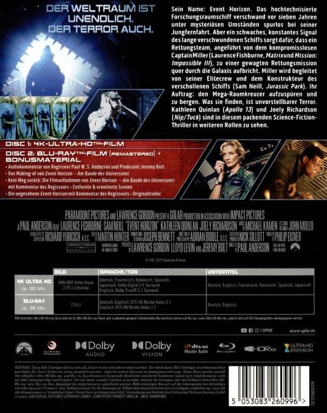 Produktbild: Event Horizon - Am Rande des Universums (4K Ultra HD) (+ Blu-ray)