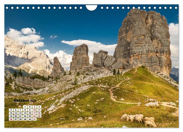 Produktbild: Berggipfel der Dolomiten (Wandkalender 2026 DIN A4 quer), CALVENDO Monatskalender