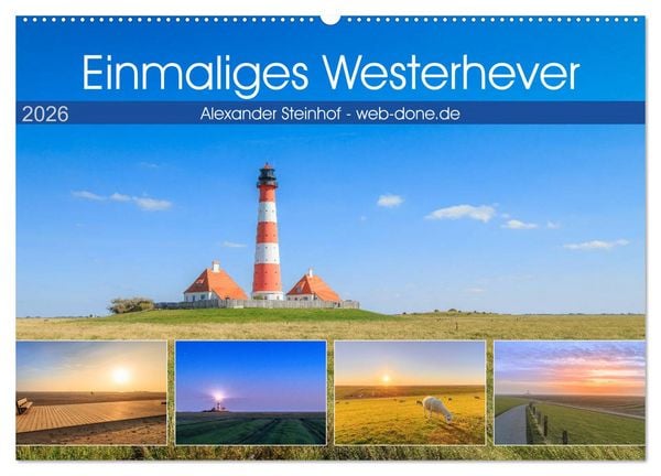 Produktbild: Einmaliges Westerhever (Wandkalender 2026 DIN A2 quer), CALVENDO Monatskalender