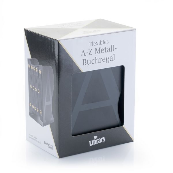 Produktbild: MyLibrary A-Z Metall-Buchregal Schwarz