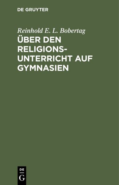 Produktbild: &Uuml;ber den Religionsunterricht auf Gymnasien
