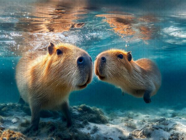 Produktbild: CALVENDO Puzzle Unter Wasser ist es auch ganz sch&ouml;n | 1000 Teile Lege-Gr&ouml;&szlig;e 64x48cm Foto-Puzzle f&uuml;r gl&uuml;ckliche Stunden