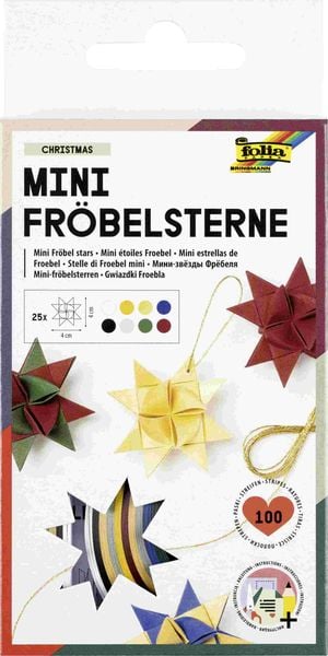 Produktbild: Folia  Mini Fr&ouml;belsterne CHRISTMAS, 100 Papierstreifen in 1x35cm