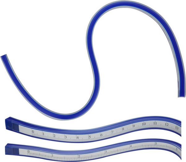 Produktbild: Donau Elektronik MLK60 Kurvenlineal Kunststoff, Stahl Blau 60cm