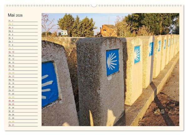 Produktbild: Buen Camino - Pilgerreise auf dem Jakobsweg - Camino Franc&eacute;s (hochwertiger Premium Wandkalender 2026 DIN A2 quer), Kunstdruck in Hochglanz