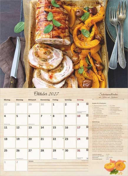 Produktbild: Der gro&szlig;e K&uuml;chenkalender - mit saisonalen Rezepten f&uuml;r Genie&szlig;er 2027