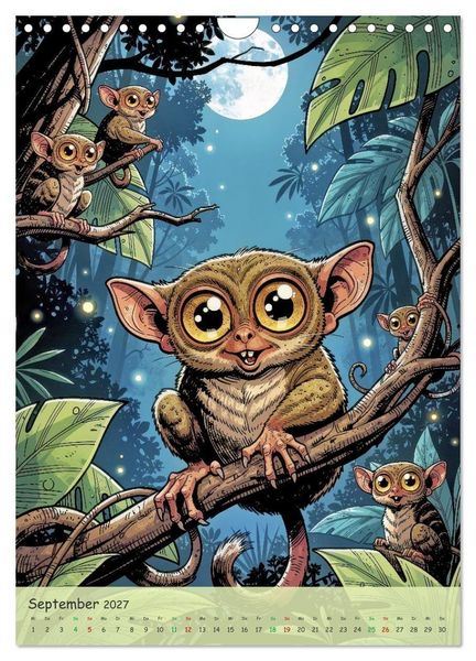 Produktbild: Lustige Koboldmakis - Comic (Wandkalender 2027 DIN A4 hoch), CALVENDO Monatskalender