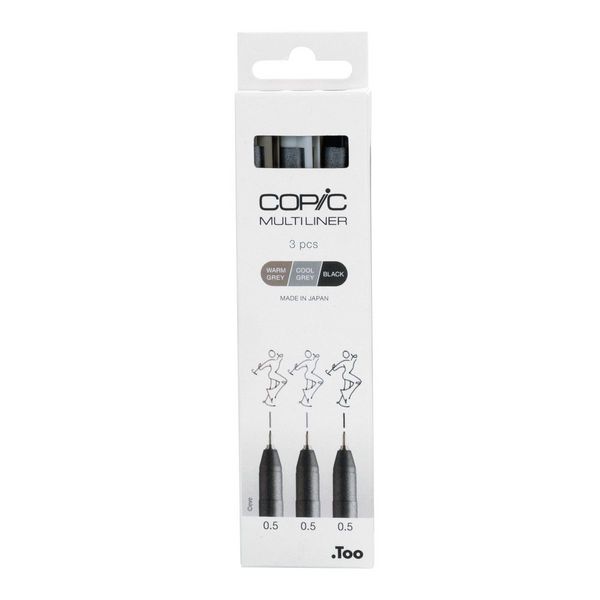 Copic Multiliner-Set warm gray cool gray black 3 Stück
