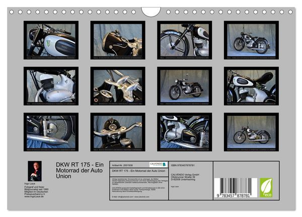 Produktbild: DKW RT 175 - Ein Motorrad der Auto Union (Wandkalender 2026 DIN A4 quer), CALVENDO Monatskalender