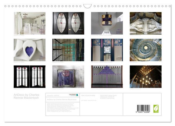 Produktbild: ArtDeco by Charles Rennie Mackintosh (Wandkalender 2026 DIN A3 quer), CALVENDO Monatskalender