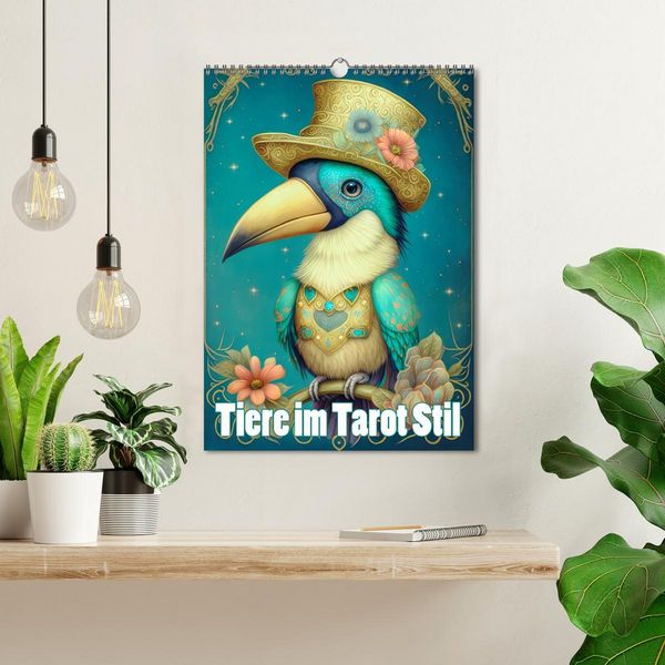 Produktbild: Tiere im Tarot Stil (Wandkalender 2026 DIN A3 hoch), CALVENDO Monatskalender