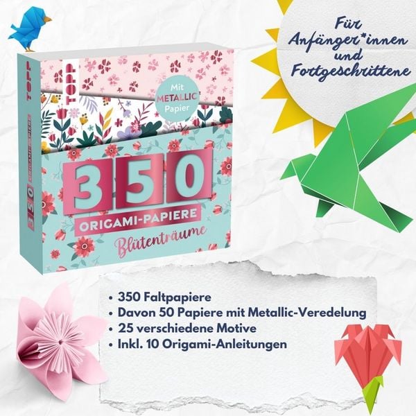 Produktbild: 350 Origami-Block Blütenträume